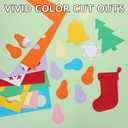 Punch Out Paper Cutouts in Holiday Colors, 188 Pieces Snows, Trees, Stockings, Light Bulb, Bells, Cardstock for Children Craft Kindergarten, Classroom, and Christmas Party Decorations