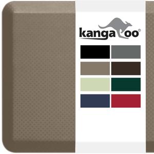 KANGAROO Thick Ergonomic Anti Fatigue Mats for Kitchen Floor, 70x24 Runner, Cushioned Standing Office Desk Mat, Waterproof Scratch Resistant Topside, Supportive All Day Comfort Padded Foam Rugs, Beige