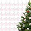 50 Pcs Iridescent Christmas Ornament Balls,2.36 inch Hanging Clear Rainbow Clear Plastic Balls for Xmas Tree,DIY,Wedding,Halloween,Home Decor