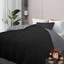 DOWNCOOL Comforter Oversize King Size, Reversible Duvet Insert, Black/Grey All Season Blanket, Lightweight Quilt, Down Alternative Hotel Comforter with Corner Tabs (Black/Gray, 116x98 Inches)
