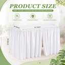 Breling 1 Pcs Ruffled Split Dorm Desk Skirt 42" L x 24" W x 30" H, White