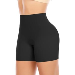 Werena Seamless Shaping Boyshorts Panties for Women Slip Shorts Under Dress Shapewear Shorts Tummy Control Underwear (Black, M)