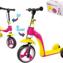 Childrens variable scooter, sit or stand. For ages 3+, Pink