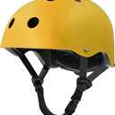 Tourdarson Skateboard Helmet Impact Resistance Ventilation for Youth & Adults (Yellow, Medium)