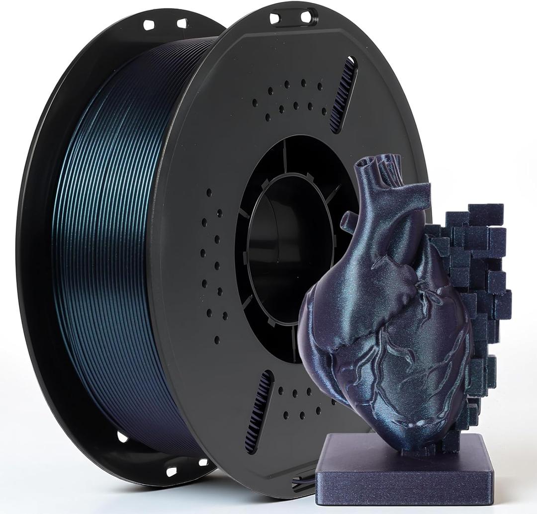 Epelay 3D Printing Filament, PLA 3D Printer Filament 1.75mm Burnt Titanium Galaxy Bundle, Chameleon Changing Colors with Light, 1kg Spool(2.2lbs), Fit Most FDM 3D Printers