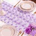 Gilprop 3 Pcs Butterfly Table Runners 12" 90" Embroidery 3D Purple Butterfly Tulle Table Runners for Spring Garden Birthday Party Wedding Bridal Shower Baby Shower Home Kitchen Dining Decor