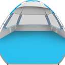 Gorich Beach Tent Sun Shelter for 3/4-5/6-7/8-10 Person with UPF 50 UV Protection, Lightweight & Easy Setup Beach Shade Canopy, Portable Beach Shade Tent Beach Cabana (Silver)