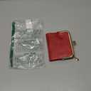 AOXONEL Womens Wallet Small Rfid Ladies Compact Bifold Leather Vintage Coin Purse With Zipper and Kiss Lock (Red)