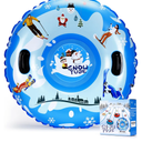 40’’ Snow Tube, Inflatable Snow Tubes for Kids & Adults, Thickened Heavy Duty Sled with Cold-Resistant PVC and Raised Handle, Winter Toys for Outdoor Sledding, Christmas Snow Sleds Gift
