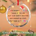 3 x Funny Coworker Gifts for Friends, Glass Christmas Ornaments 2025, Cool Friendship Gift for Adults Women, Work Bestie Gifts, Christmas Decorations Friends Ornament