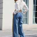 Womens High Waisted Jeans Cheetah Print Pants Wide Leg Jeans Leopard Pants Straight Leg Women Baggy Jeans Y2k (Blue, S)