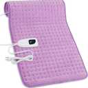 Deepsoon Heating Pad,Electric Heating Pads for Back,Neck,Abdomen,Moist Heating Pad for Shoulder,Knee,Arms,Legs,Dry/Moist Heat & Auto Shut Off,Christmas Gifts for Men and Women,Light Purple,33x17 Inch