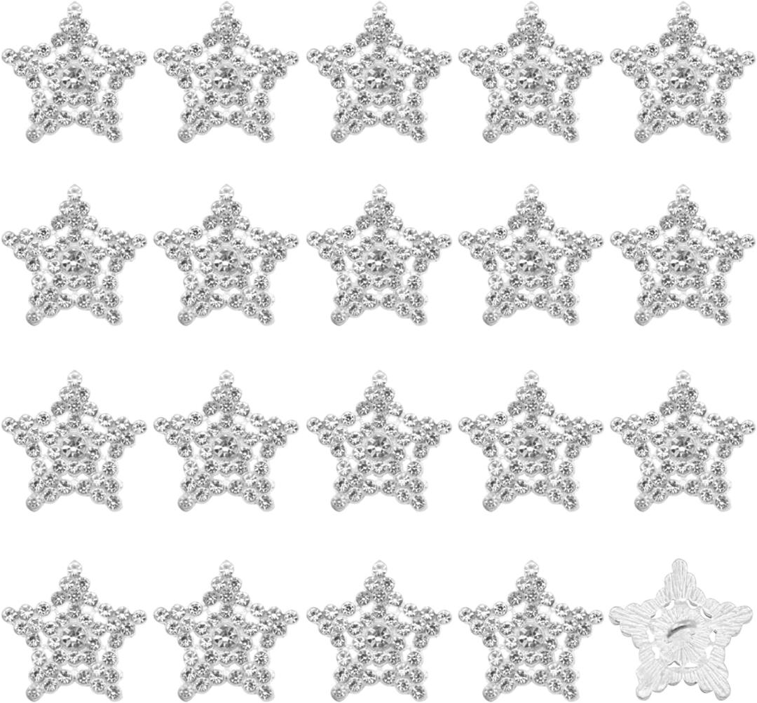 40PCS Star Diamond Buttons Clothing Accessories Accessories Alloy Crystal Diamond Buttons for Dress Craft Jewelry Bag Decoration Coat Handbag DIY Crafts