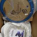 CAROTE 15Pcs Ceramic Cookware Set, Pots and Pans Set Non stick, Non Toxic Cookware Detachable Handle, Induction Cookware, Dishwasher/Oven Safe, RV/Camping, PFAS Free, Blue&Gold