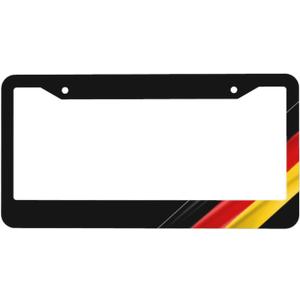 German Flag License Plate Frame - Novelty Germany Tricolor Flag License Plate CoverAluminum Metal Decorative for Front Rear Car Tag Holder2 Hole with Screws Fits for Men and Women 1 Pcs