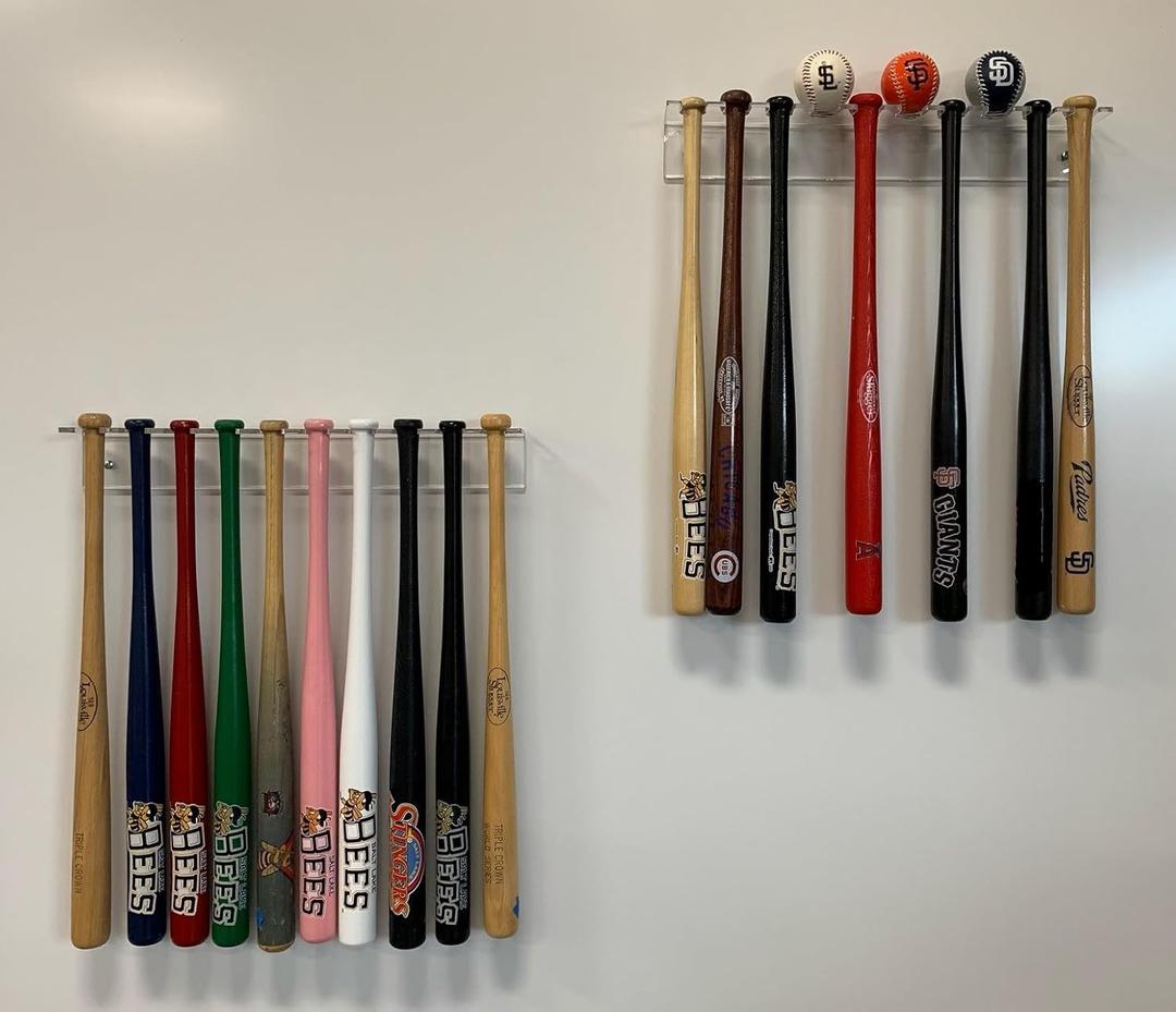 Generic Miniature Souvenir Baseball Bat Display Rack Set of Two