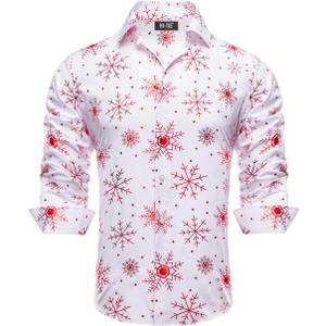 Hi-Tie Mens Christmas Dress Shirts Long Sleeve Casual Ugly Santa Claus Button Down Xmas Shirts for Men Party Holiday (Small)