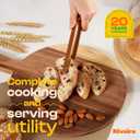 Riveira Premium Brown Bamboo Wooden Spoons for Cooking Set of 9  Premium Brown Bamboo Wooden Cooking Utensils, Wooden Spatula, Wooden Spoon - Premium Quality Wooden Utensil Set for Non-Toxic Cooking