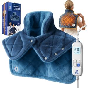 BOB AND BRAD Weighted Heating Pad for Neck and Shoulders, 2.2lb Electric Neck Wrap with Far-Infrared Ceramic Beads for Deep Tissue Pain Relief, 20"x22", FSA Eligible/HSA Eligible,Gift for Mom Women