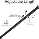 Amazon Basics Adjustable Sturdy Spring Tension Curtain Rod, No Drilling/No Holes, 36-54", Black, Classic Finial