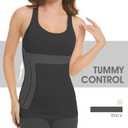 Compression Tank Tops Cami  Cross Scoop Neck Tummy and Waist Control Body Shaper Slimming Shapewear Camisole for Women (Black, XL)