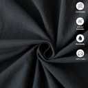 MooMee Bedding Pillowcases Pack of 2 100% Washed Cotton Linen Like Textured Breathable Durable Soft Comfy (Solid Black, King)