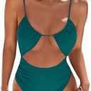 Blooming Jelly Womens One Piece Swimsuit Tummy Control Bathing Suit Sexy Slimming Flattering Cute Cheeky High Cut Swimwear, Size M