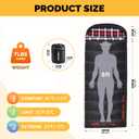 POEPORE Flannel Sleeping Bag Cotton 0 Degree Cold Weather for Adults XXL Sleeping Bag 4 Season Big and Tall with Compression Sack
