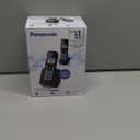 Panasonic Cordless Phone 2 Handsets System Expandable with Amber Backlit Display  KX-TGC352B (Black)