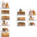 X-cosrack 6 Tier Closet Hanging Organizer, Clothes Hanging Shelves with 4 Hanging Hooks 5 S Hooks, Wire Storage Basket Bins, for Clothing Sweaters Shoes Handbags Clutches Accessories Patent