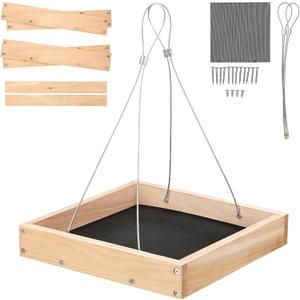 Nature Platform Bird Feeder for Outdoor, Eco-Friendly Wood Hanging Tray Bird Feeders