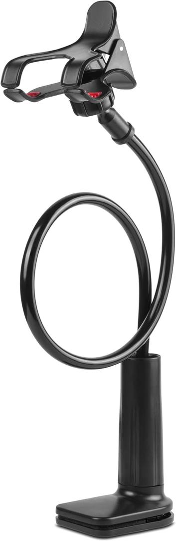 ITART Cell Mobile Phone Holder Universal Gooseneck Flexible Lazy Clip Holders Clamp (Made of Higher Quality Plastic (Classic Black)
