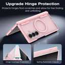 Ruky for Z Fold 7 Case, [Compatible with MagSafe] with Built-in Privacy Screen Protector & Hinge Protection, Protective Translucent Hard Magnetic Magnet Phone Case for Samsung Galaxy Z Fold 7, Pink