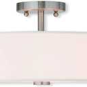Livex Lighting 51054-91 Flush Mount, Brushed Nickel, 15"L x 15"W x 7.75"H
