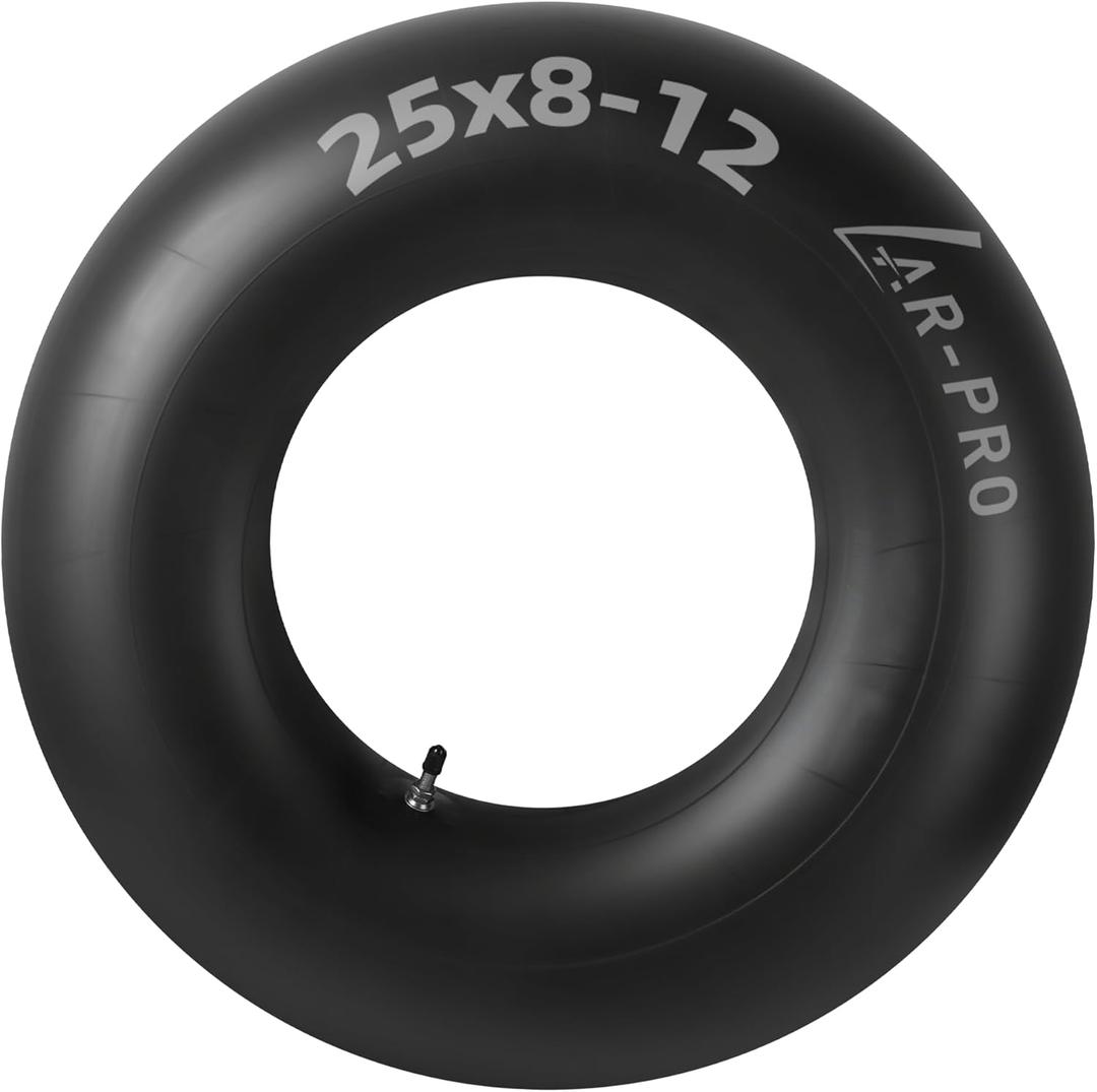 AR-PRO Heavy-Duty 25x8-12 Inner Tubes Universal 25x9-12, 25x10-12 for ATV/UTV, Lawn Tractor, Golf Cart, Snow Blowers, and More - With TR6 Metal Valve Stems - Made from Durable Butyl Rubber