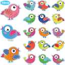 72 Pieces Boho Birds Cut-Outs Multicolor Bird Cutouts Bird Bulletin Board Decorations for Classroom Birthday Party Supply