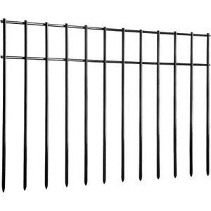 Adavin Small or Medium Animal Barrier Fence, 15 Pack Black 20 In(L)X12 In(H) Dog Digging Fence Barrier, Dog Rabbit Fences Protector,Outdoor Pet Metal Fences Panel Ground Stakes for Yard.Total 25 Ft(L)