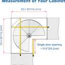 JOWBOOW 28" Kidney Lazy Susan for Cabinet, 270 Height Adjustable Replacement Shelves for Kitchen Corner Cabinet(Cannot be Door-Mounted)