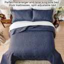 Qucover Oversized King Bedspread 132x 120, Alaska King Bedspread, 3 Piece Soft Microfiber Lightweight Extra Wide Oversized King Quilts Set, Vintage Persian Pattern, with Pillow Shams, Navy