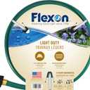 Flexon 1/2" x 75ft Light Duty Garden Hose Lightweight, Flexible, Kink-Resistant, Durable Vinyl, Leak-Proof Couplings, Weather-Resistant Water Hose for Lawn, Garden, and Outdoor Use