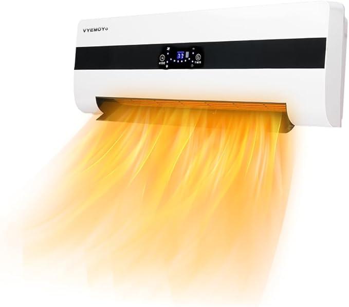 Wall Space Heater for Large Room 1500W PTC Ceramic Electric Heater 3s Fast Heating with Remote Control Electric Garage Heater Adjustable Thermostat Timer Overheat Protection 2025 Upgrade