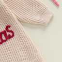 Adobabirl Baby Girl Boy Knitted Sweater Bubble Romper Long Sleeve Jumpsuit Festival Outfit Fall Winter Spring Clothes (Beige, XS)