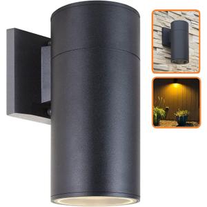 Outdoor Wall Light, Exterior Lighting - ETL Listed, Die-cast Aluminum Anti-Rust Waterproof Wall Mount Cylinder Design  1-Direction Up or Down Light Fixture for Porch, Garage, Doorway or Patio