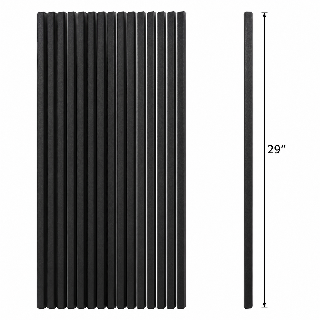 Black Metal Sticks, 29 inch long, 15 packs