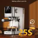 KEENSTAR 20Bar Espresso Machine with Rapid Cold Brew, Hot & Iced Coffee Makers, Stainless Steel Espresso Maker with Milk Frother Steam Wand, Touch Screen with Water Tank for Latte, Cappuccino, Gift