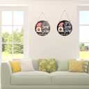 CYNOSA Interchangeable Seasonal Gnome Sweet Gnome Welcome Sign Front Door Decor Wooden Gnome Door Hanger, 12 Inches Farmhouse Wall Sign Gnome Decor (Brown)