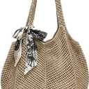 Crochet Tote Bag for Women, French Style Hollow Out Mesh Beach Bag, Summer Vacation Essentials