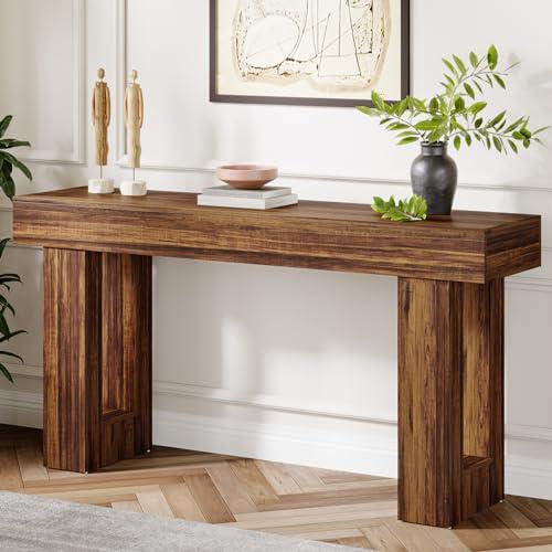 Amazon.com: Tribesigns Farmhouse Console Table, 63-Inch Long Narrow Sofa Table Behind The Couch, Wooden Rectangular Entryway Table for Entrance, Hallway, Living Room, Rustic Brown (Rustic Brown) : Home & Kitchen