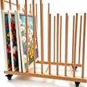 Large Art Storage Rack with Wheels, Art Canvas Boards Rack Art Storage with Handle & Caster Wheels for Drawing Board, Panel, Paper Pad for Gallery, Art Studios, Artworks