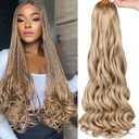 COOKOO 9 PCS 75g/pack Pre Stretched French Curl Braiding Hair Extensions 22 Inch French Curl Hair for Goddess Box Braids Pre-curled Loose Wave Braiding Hair with Curly Ends for Black Women 24#